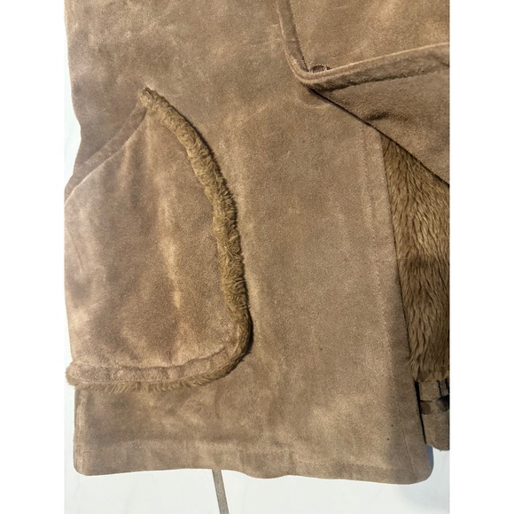 VTG Stratojac Mens Suede Shearling Lined Western Style Coat Size 42 Brown - Picture 8 of 14